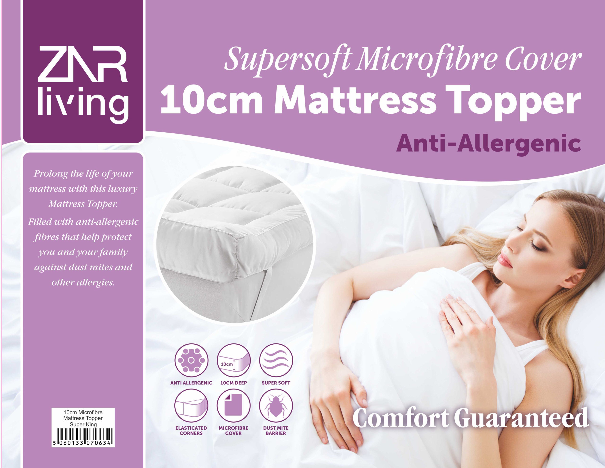 ZNR Living Supersoft Mattress Topper (10cm)