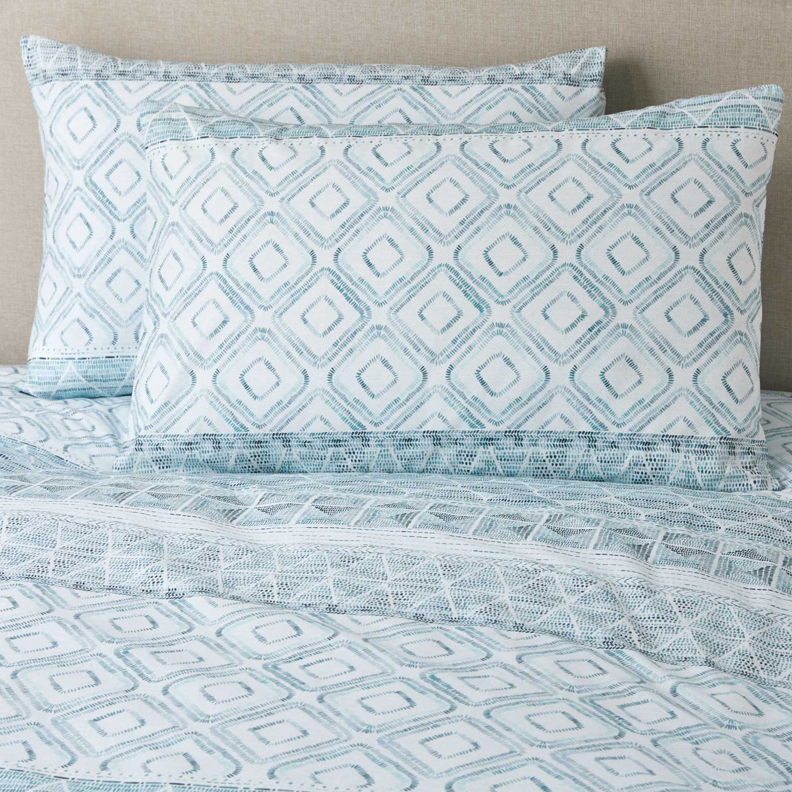 Aden Stripe Duvet Cover Set - Teal