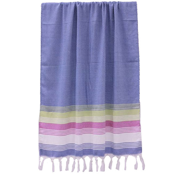 Quick Dry Hammam Beach Towel/Wrap - Blue - Williamsons Factory Shop
