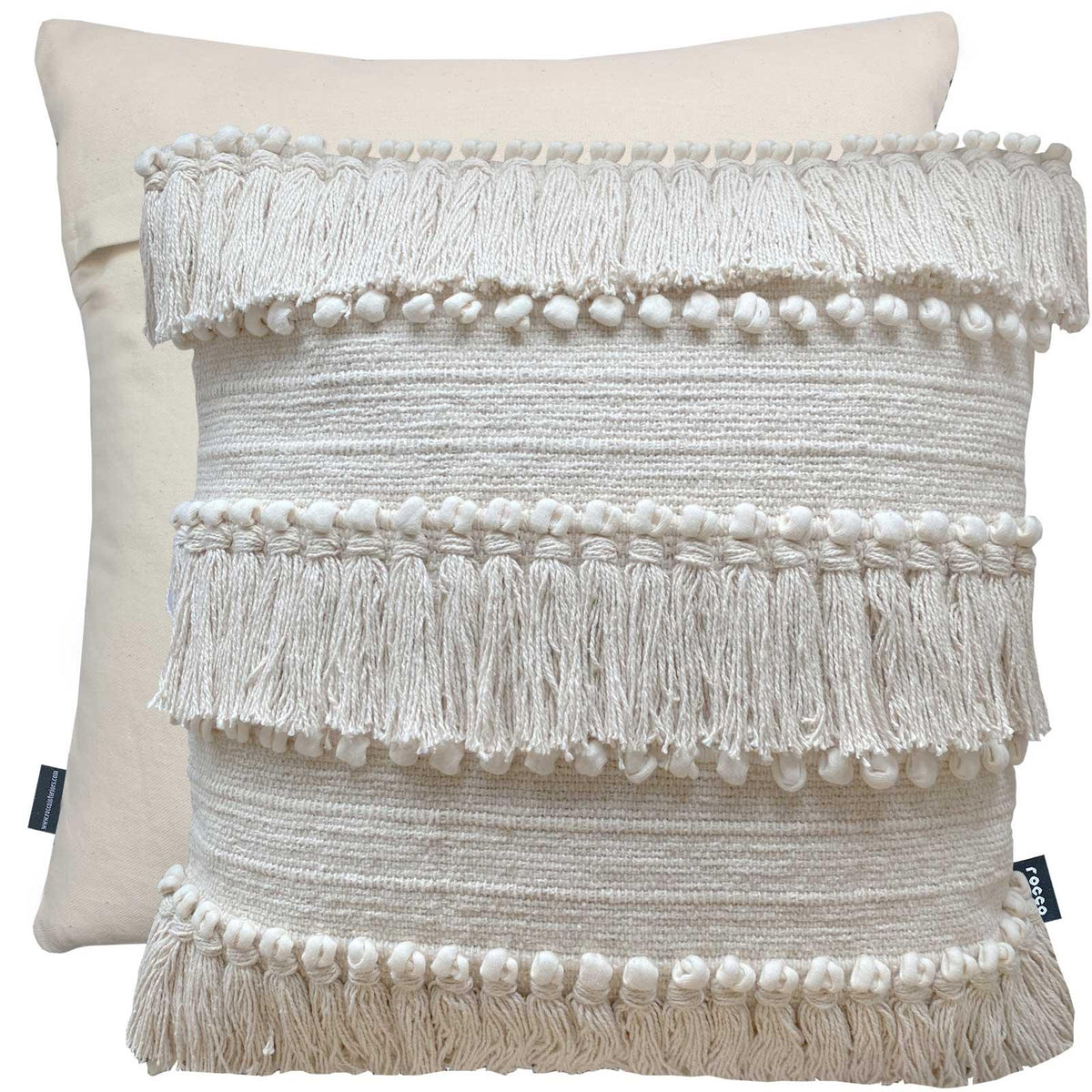 Rocco Hanoi Tasselled Cushion Cover - Cream - Williamsons Home