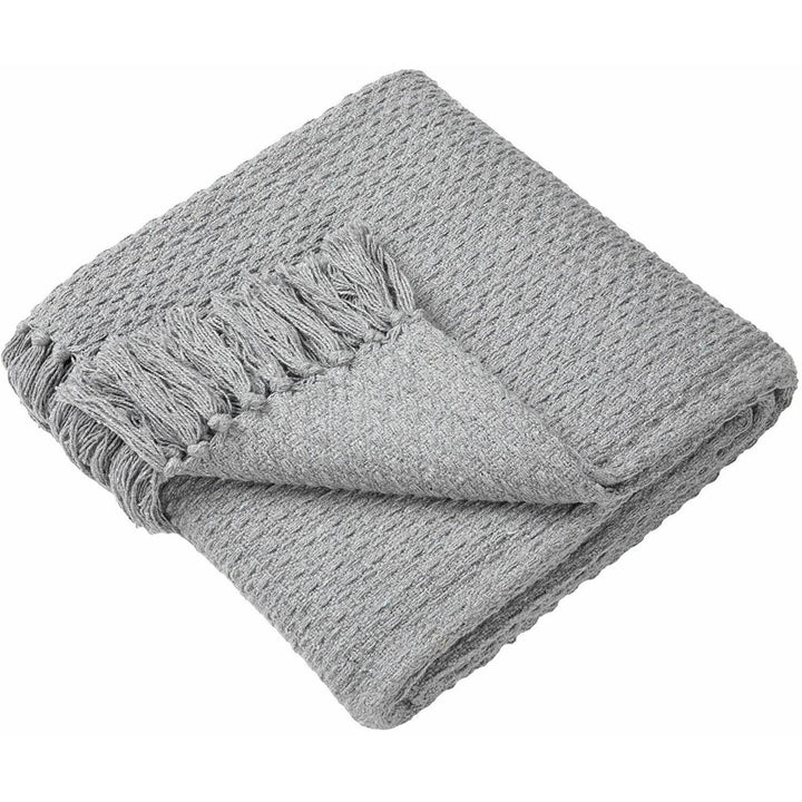 Drift Home Hayden Recycled Cotton Throw - Grey - Williamsons Factory Shop
