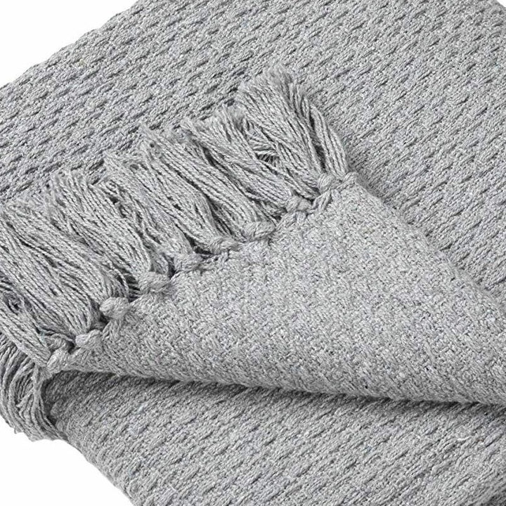 Drift Home Hayden Recycled Cotton Throw - Grey - Williamsons Factory Shop