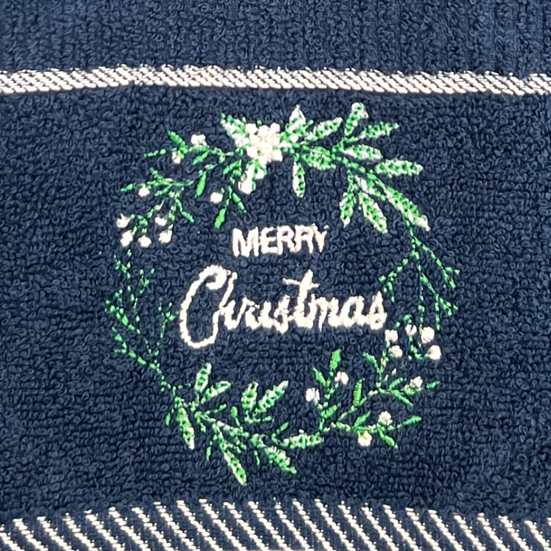 Merry Christmas Kitchen Towel - Navy
