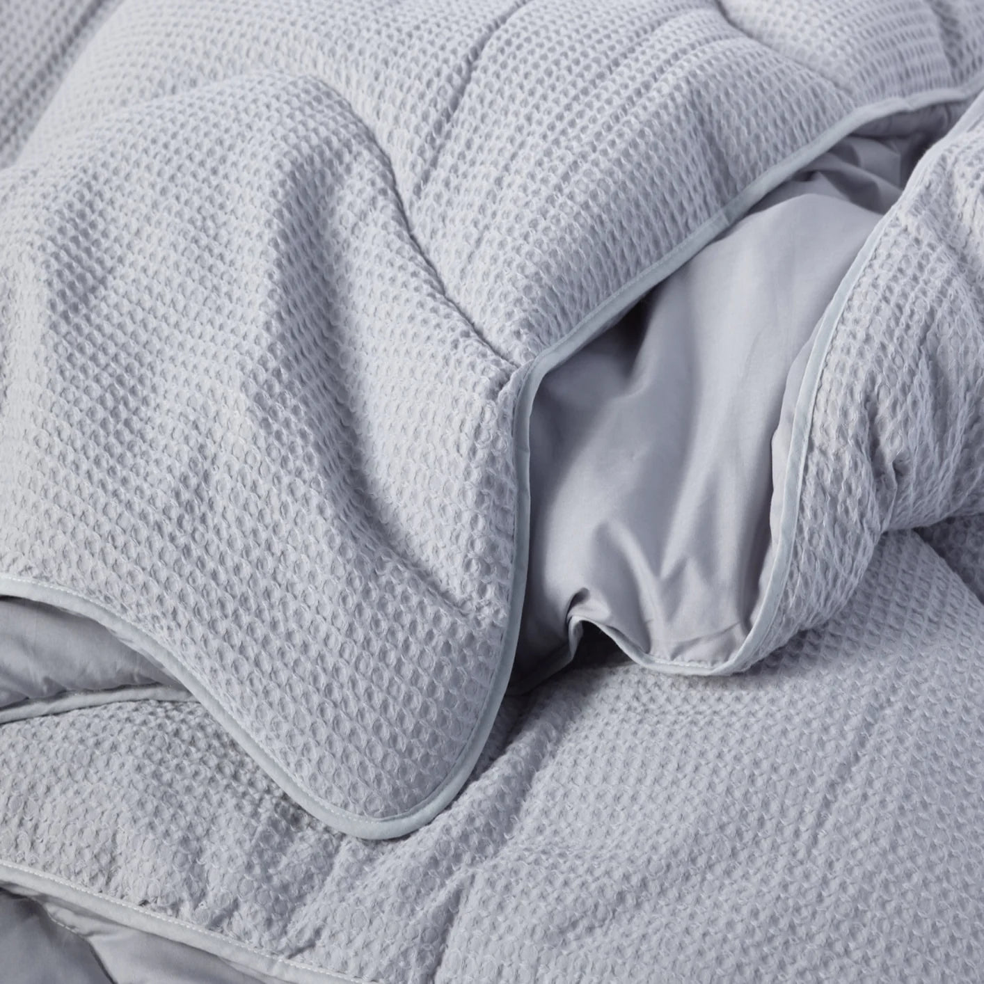 Fine Bedding Night Owl Cotton Waffle Coverless Duvet - Grey
