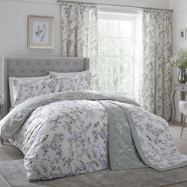 Dreams & Drapes Nora Blossom Duvet Cover Set - Green - Williamsons Factory Shop