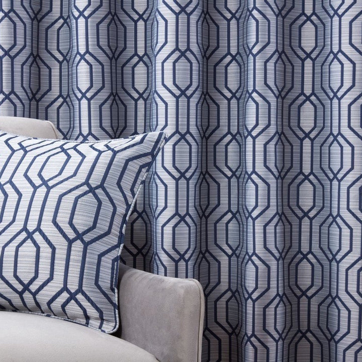 Dakota Blackout Eyelet Curtains - Navy - Williamsons Factory Shop