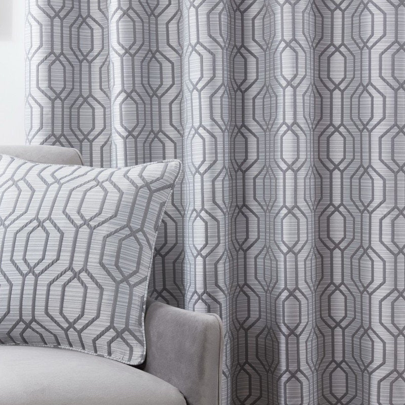Dakota Blackout Eyelet Curtains - Silver