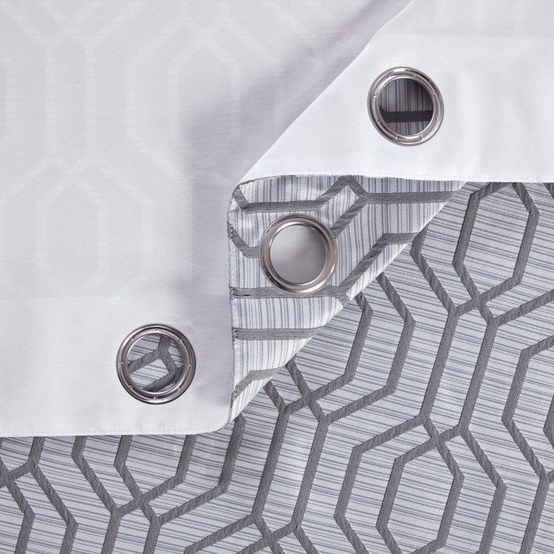 Dakota Blackout Eyelet Curtains - Silver