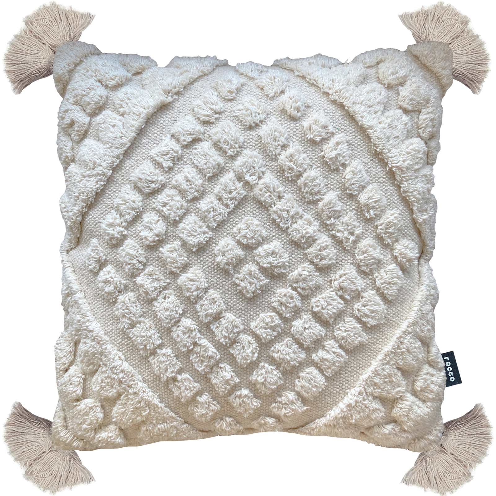 Rocco Pemba Tufted Diamond Cushion Cover - Cream