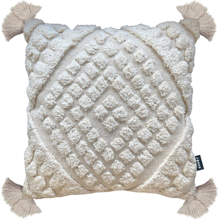 Rocco Pemba Tufted Diamond Cushion Cover - Cream - Williamsons Factory Shop