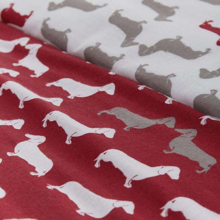 Dudley Love 100% Brushed Cotton Duvet Cover Set - Red - Williamsons Factory Shop