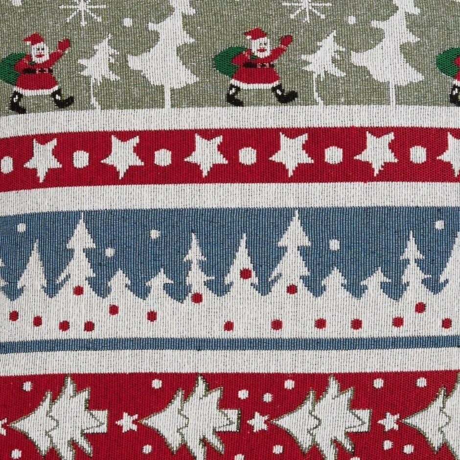 Santa Stripe Tapestry Christmas Cushion Cover