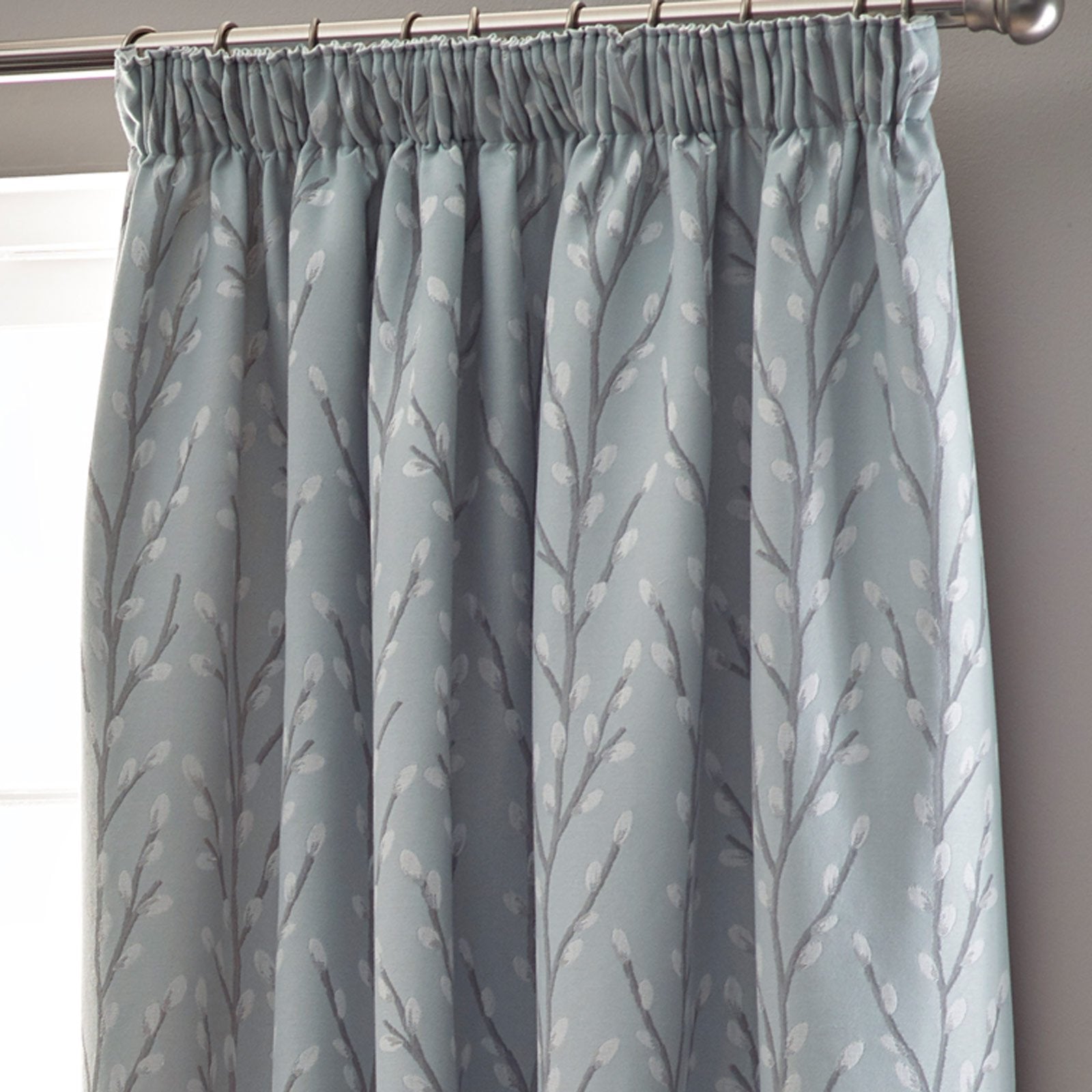 Sienna Lined Pencil Pleat Curtains - Duck Egg